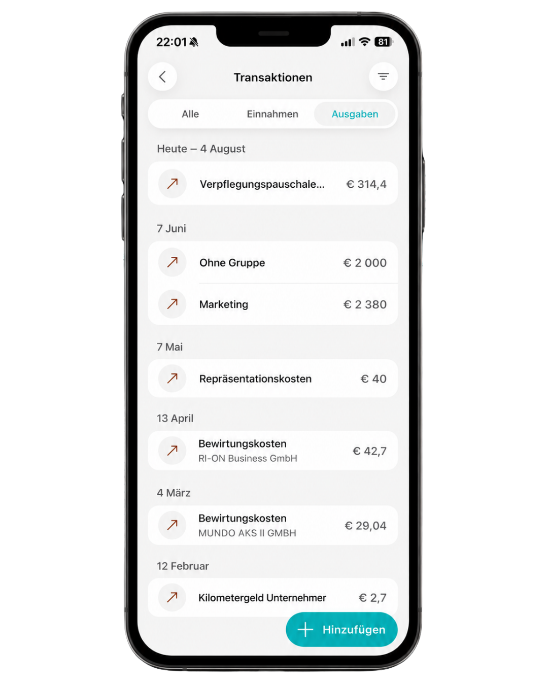 Ausgabe erfassen